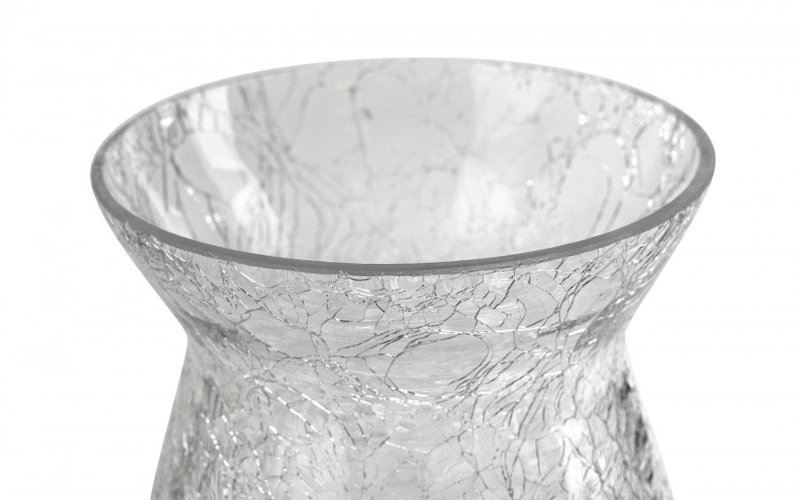 Świecznik szklany 13x13x25,5 cm złoty przezroczysty