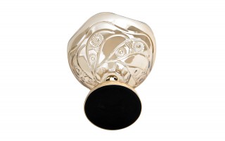 Patera Szklana Złota 25 cm na Nodze Dekor-Pap CX0936