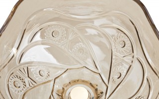 Patera Szklana Złota 25 cm na Nodze Dekor-Pap CX0936