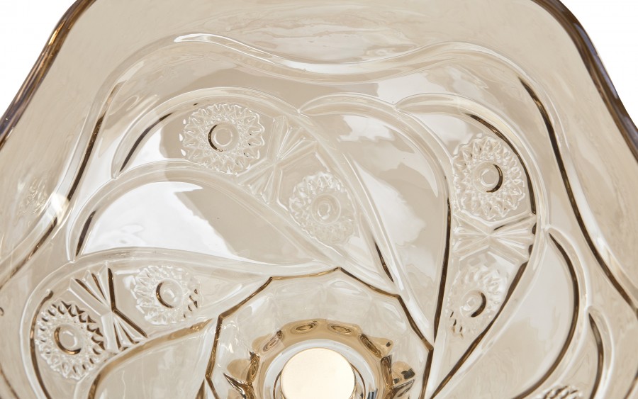 Patera Szklana Złota 25 cm na Nodze Dekor-Pap CX0936