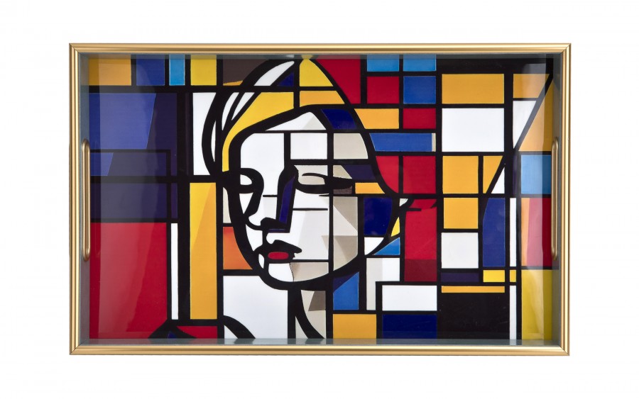 Taca dekoracyjna 40x25x4 cm Witraż Pop Art 172012