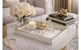 Taca dekoracyjna 40x30x4 cm Calacatta Gold 172011