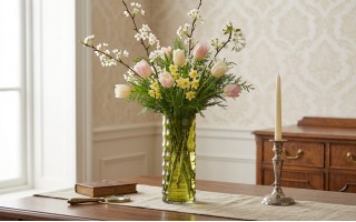 Wazon szklany 35 ml optyk oliwka