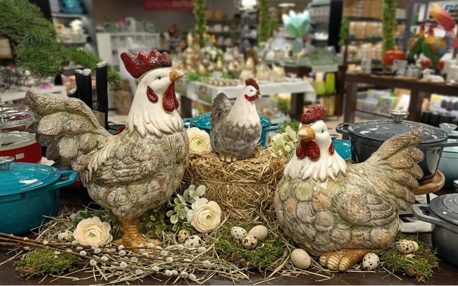 Figurka dekoracyjna Kura 41 cm ceramiczna