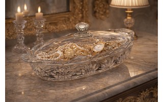 Bombonierka Kryształowa z Pokrywką 41 cm Zawiercie Duża