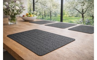 Mata stołowa 45x30 cm Gaia czarna 21304