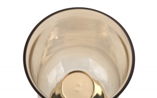 Świecznik szklany 16x16x30 cm złoty bursztynowy