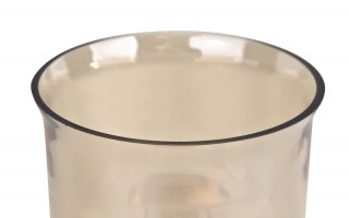 Świecznik szklany 16x16x30 cm złoty bursztynowy