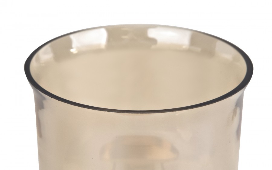 Świecznik szklany 16x16x30 cm złoty bursztynowy