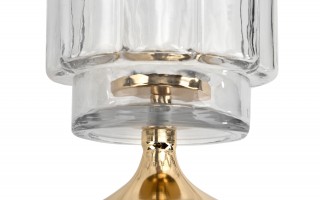 Świecznik szklany 115x15x29,5 cm falowany brzeg