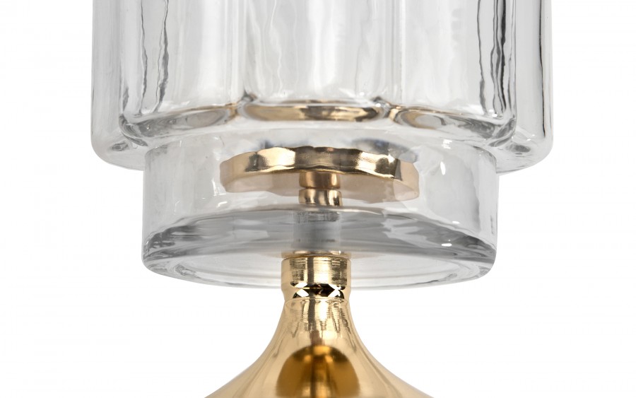 Świecznik szklany 115x15x29,5 cm falowany brzeg