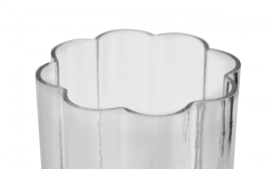 Świecznik szklany 115x15x29,5 cm falowany brzeg