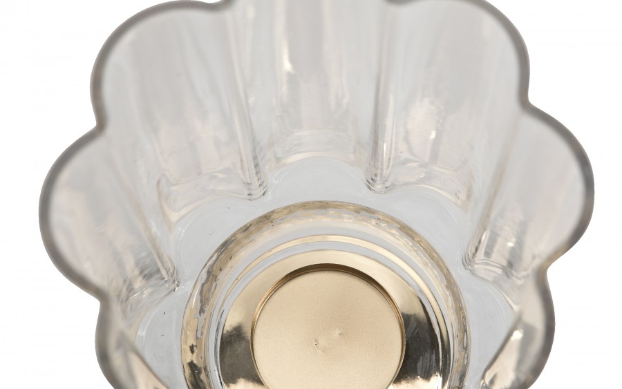 Świecznik szklany 115x15x29,5 cm falowany brzeg