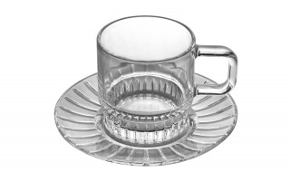 Filiżanka szklana 240 ml + spodek Stella