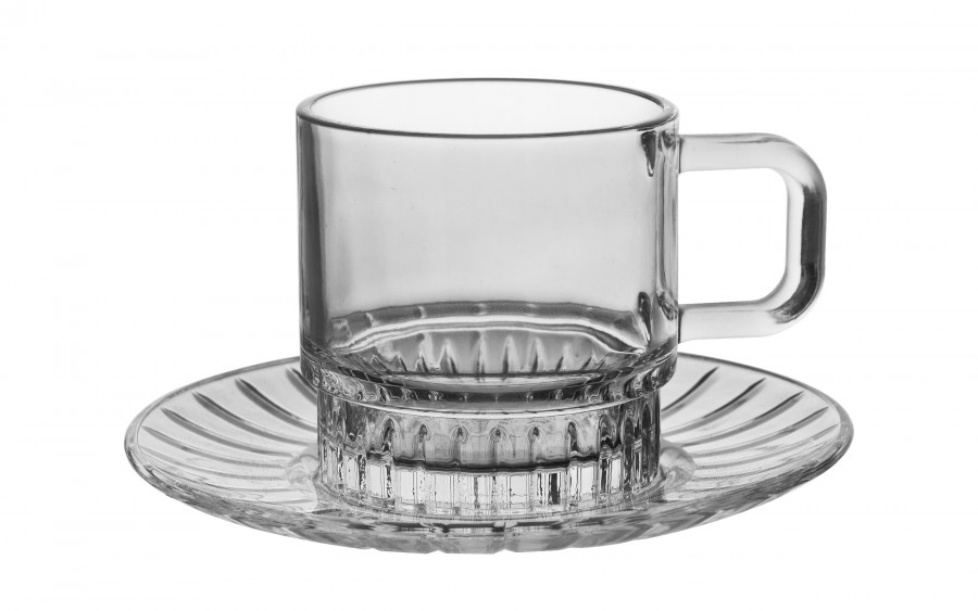 Filiżanka szklana 240 ml + spodek Stella