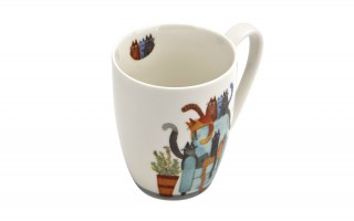 Komplet 4 kubków porcelanowych 360 ml Koci Świat II