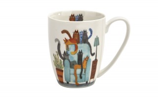 Komplet 4 kubków porcelanowych 360 ml Koci Świat II