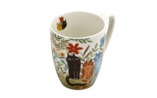 Komplet 4 kubków porcelanowych 360 ml Koci Świat II