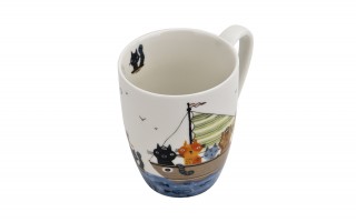 Komplet 4 kubków porcelanowych 360 ml Koci Świat II