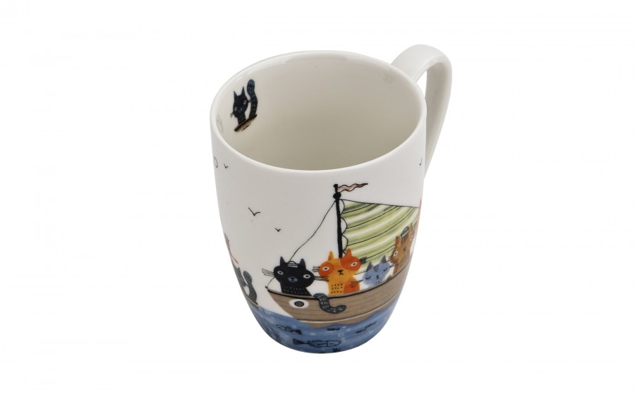 Komplet 4 kubków porcelanowych 360 ml Koci Świat II