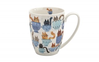 Komplet 4 kubków porcelanowych 360 ml Koci Świat II