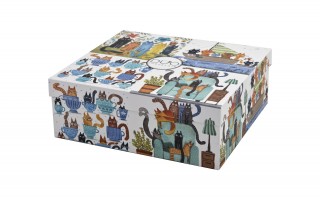 Komplet 4 kubków porcelanowych 360 ml Koci Świat II