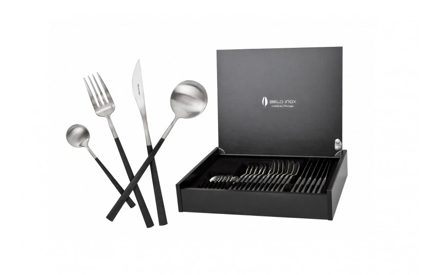 Sztućce Neo Black Inox 6/24 Belo Inox