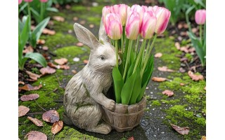 Figurka dekoracyjna Królik 36 cm z osłonką