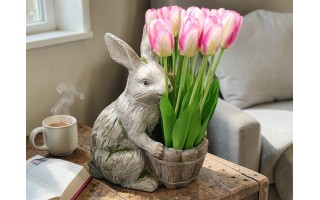 Figurka dekoracyjna Królik 36 cm z osłonką