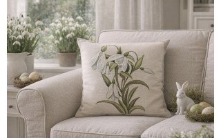 Poszewka dekoracyjna 45x45 cm Przebiśniegi 3 1300B Gobelinowa Premium