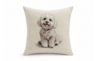 Poszewka dekoracyjna 45x45 cm Pies Bichon Frise