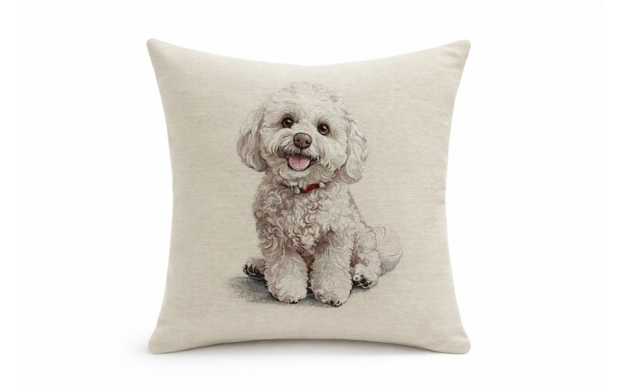 Poszewka dekoracyjna 45x45 cm Pies Bichon Frise