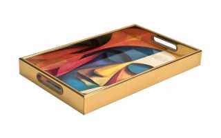 Taca dekoracyjna 45x32x4 cm duża kolorowa Twarz 172013