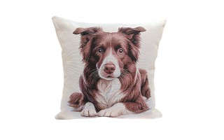 Poszewka dekoracyjna 45x45 cm Pies Border Collie Gobelinowa Premium