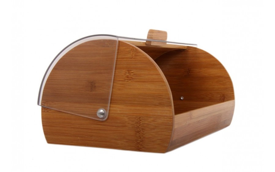 Chlebak drewniany 39x28x18,5 Gordon z plastikową pokrywą AMBITION