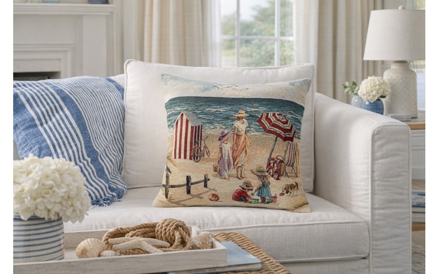 Poszewka dekoracyjna 45x45 cm Plaża Gobelinowa Premium