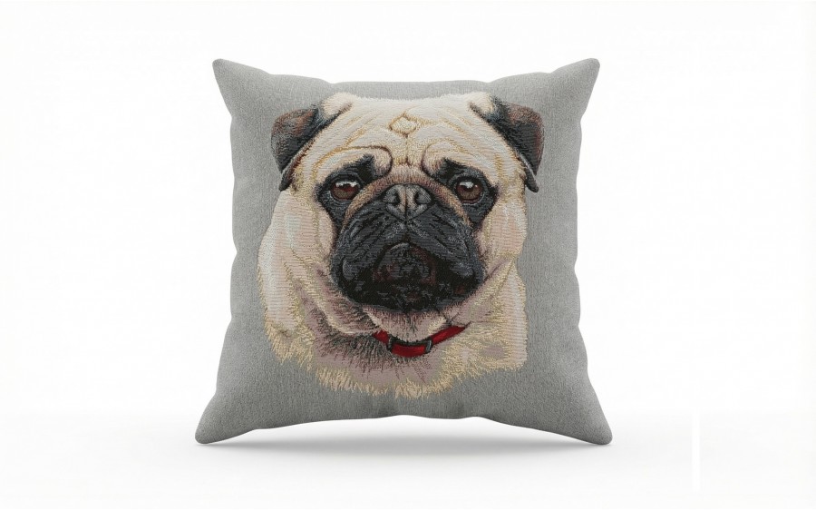 Poszewka dekoracyjna 45x45 cm Mops Gobelinowa Premium