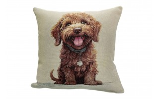 Poszewka dekoracyjna 45x45 cm Pies Doodle Gobelinowa Premium