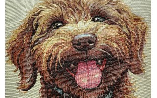 Poszewka dekoracyjna 45x45 cm Pies Doodle Gobelinowa Premium