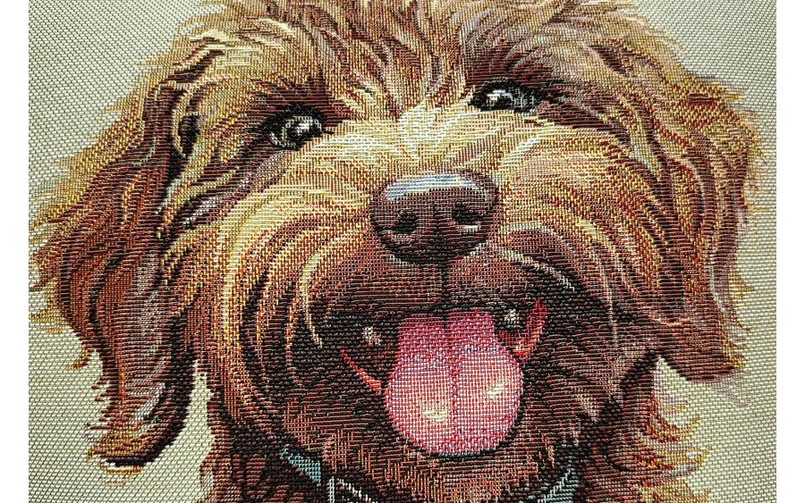 Poszewka dekoracyjna 45x45 cm Pies Doodle Gobelinowa Premium