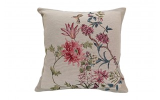 Poszewka dekoracyjna 45x45 cm Kwiaty gałązki Gobelinowa Premium