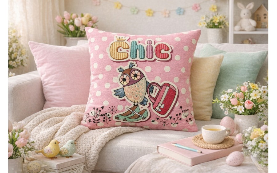 Poszewka dekoracyjna 45x45 cm Sowa-Chic Gobelinowa Premium