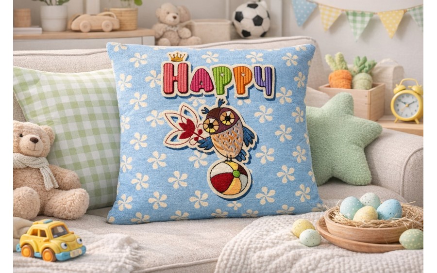 Poszewka dekoracyjna 45x45 cm Sowa-Happy Gobelinowa Premium