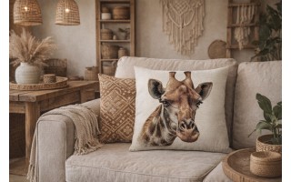 Poszewka dekoracyjna 45x45 cm Żyrafa Gobelinowa Premium