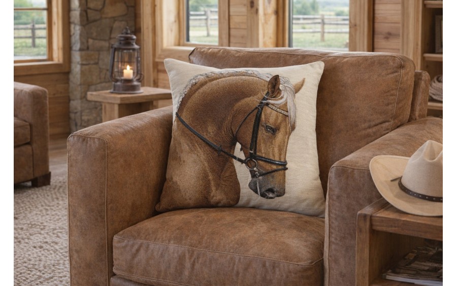 Poszewka dekoracyjna 45x45 cm Koń Gobelinowa Premium