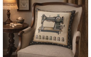 Poszewka dekoracyjna 45x45 cm Maszyna do szycia Gobelinowa Premium