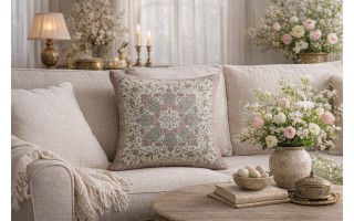 Poszewka dekoracyjna 45x45 cm Różowa turecka