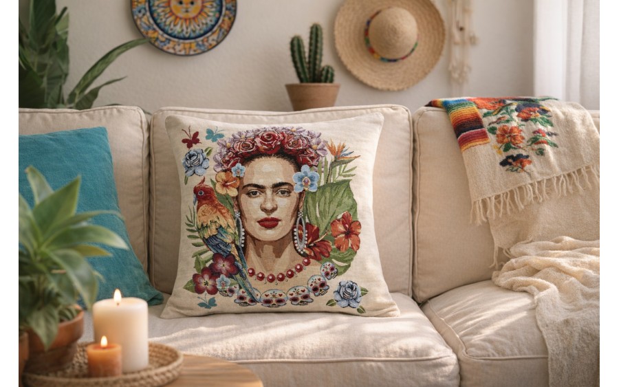 Poszewka dekoracyjna 45x45 cm Frida Kahlo 1139 Gobelinowa Premium