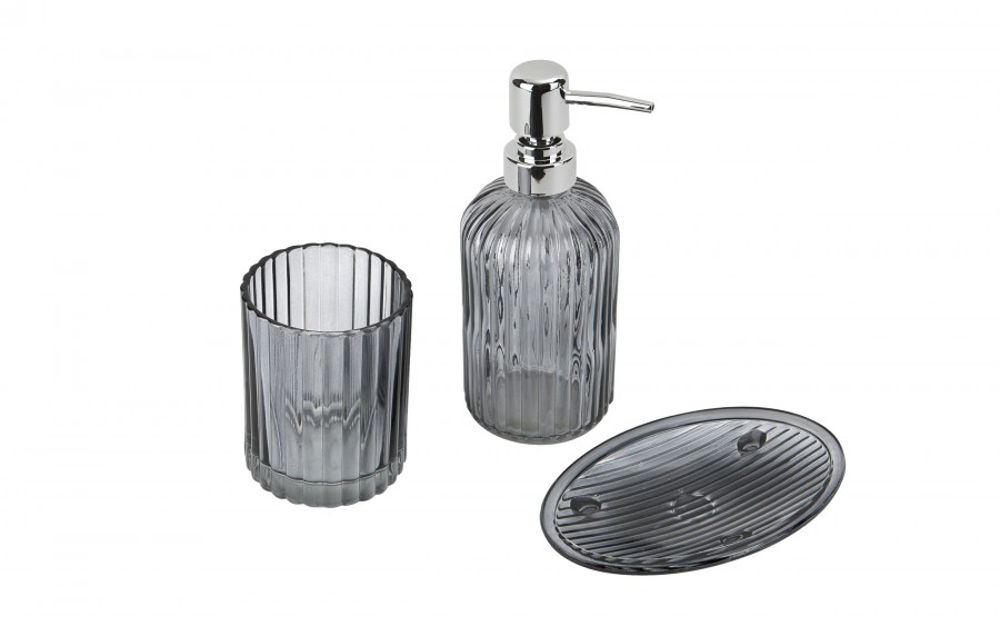 Szklany komplet łazienkowy 3-elementowy ARI