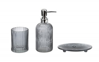 Szklany komplet łazienkowy 3-elementowy ARI